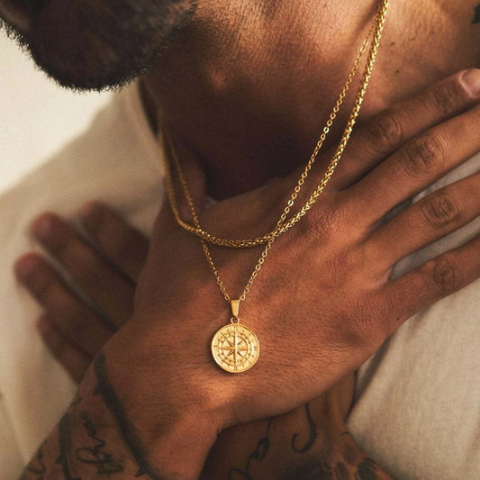 Collier boussole double