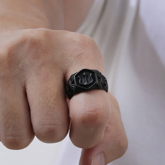 Bague chevalière noir