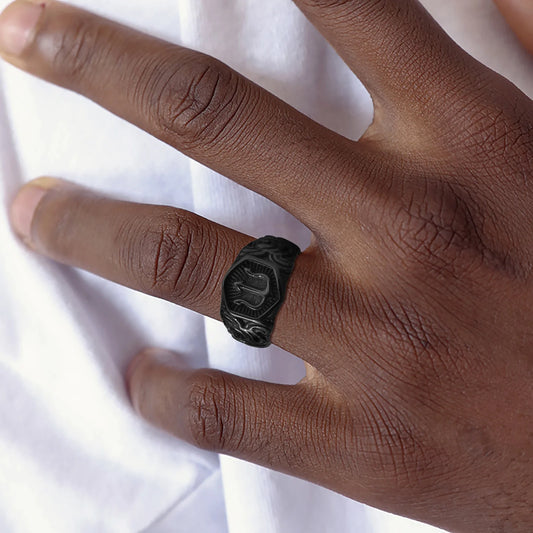 Bague chevalière noir